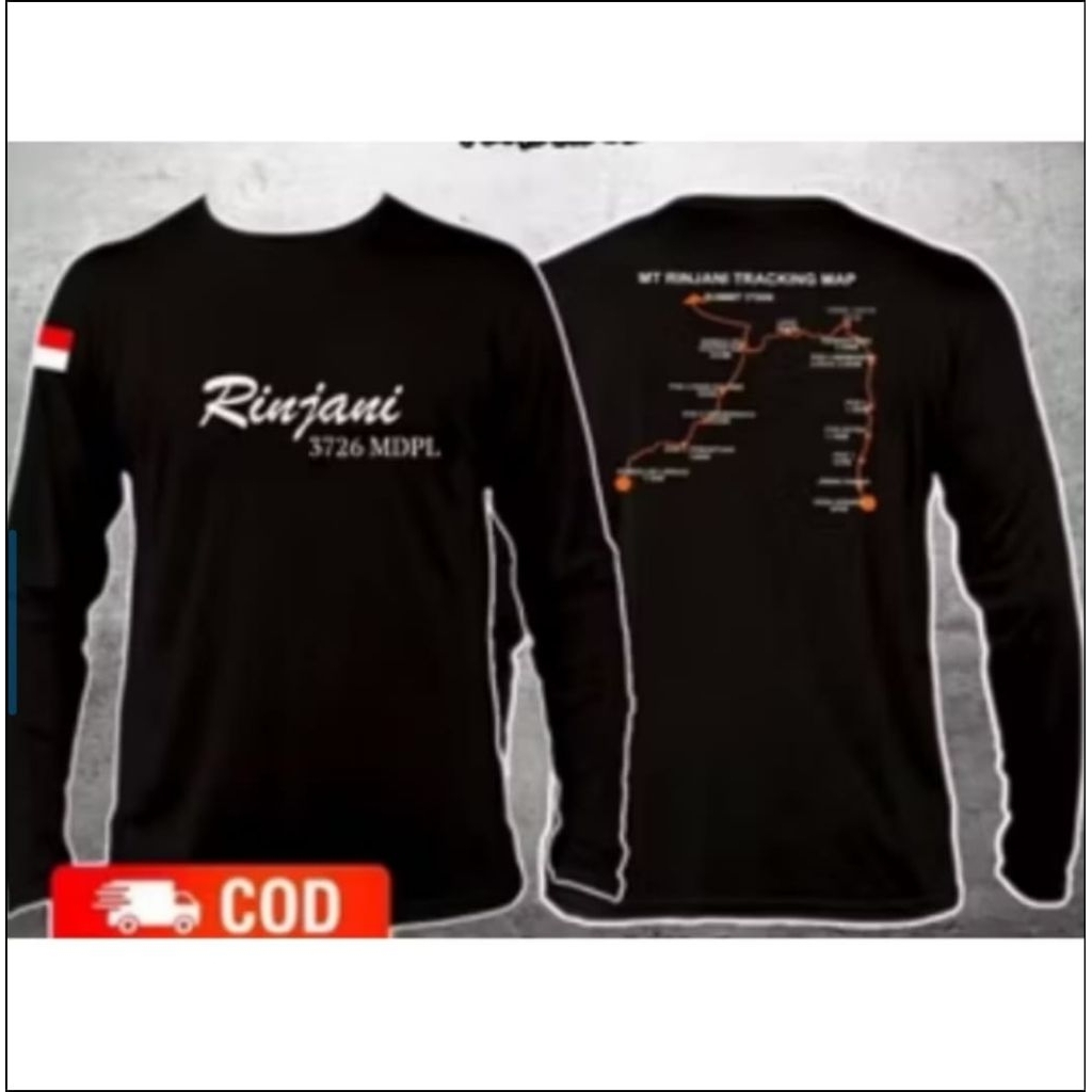 Kaos Lengan Panjang RINJANI 3726 MDPL Kaos Distro Unisex