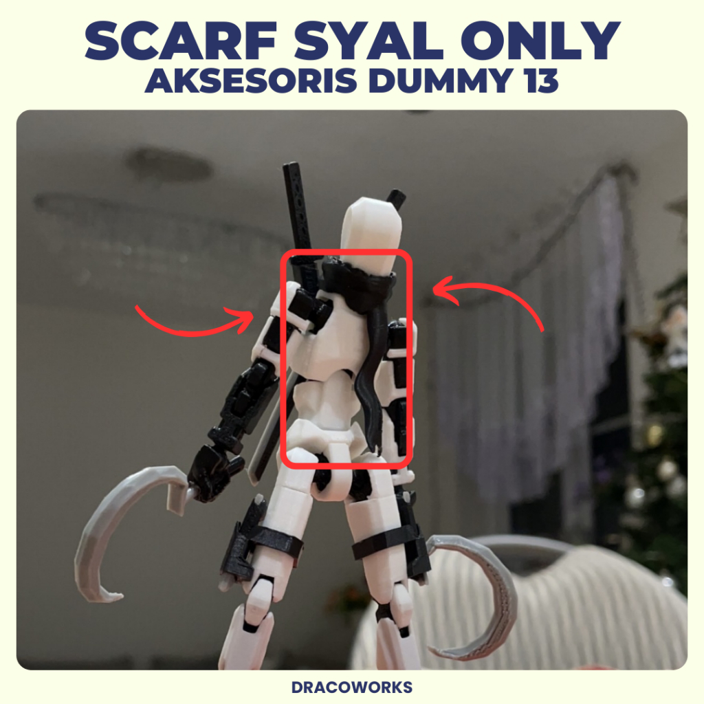 Scarf Syal - Dummy 13 Accessories Versi 3D Printed Aksesoris Model Kit Robot Dummy13 Action Figure D