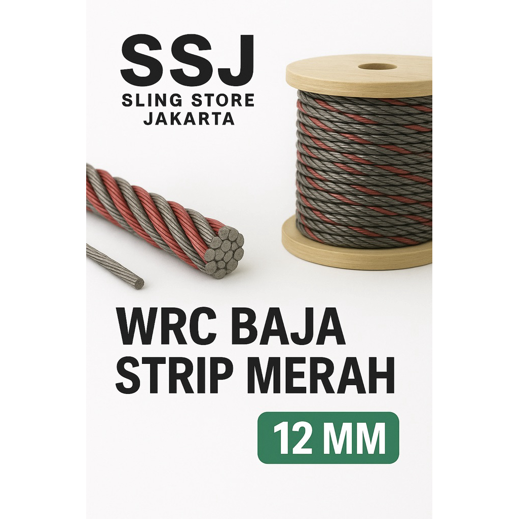 SLING BAJA STRIP MERAH 12MM / SLING BAJA 12MM UNGALVANIS 6x37