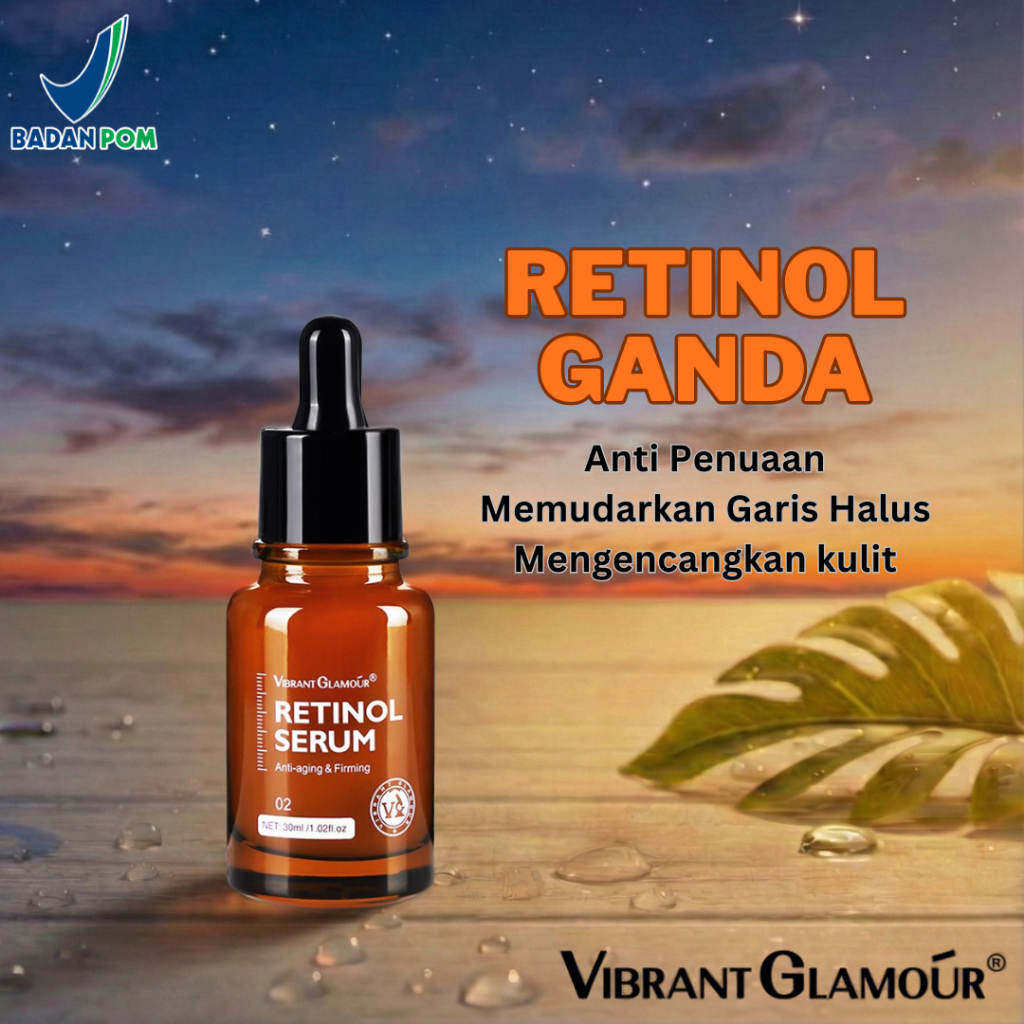 Vibrant Glamour Serum Wajah Retinol Serum Face Serum 30ml: Memudarkan Garis Halus & Mengencangkan Ku