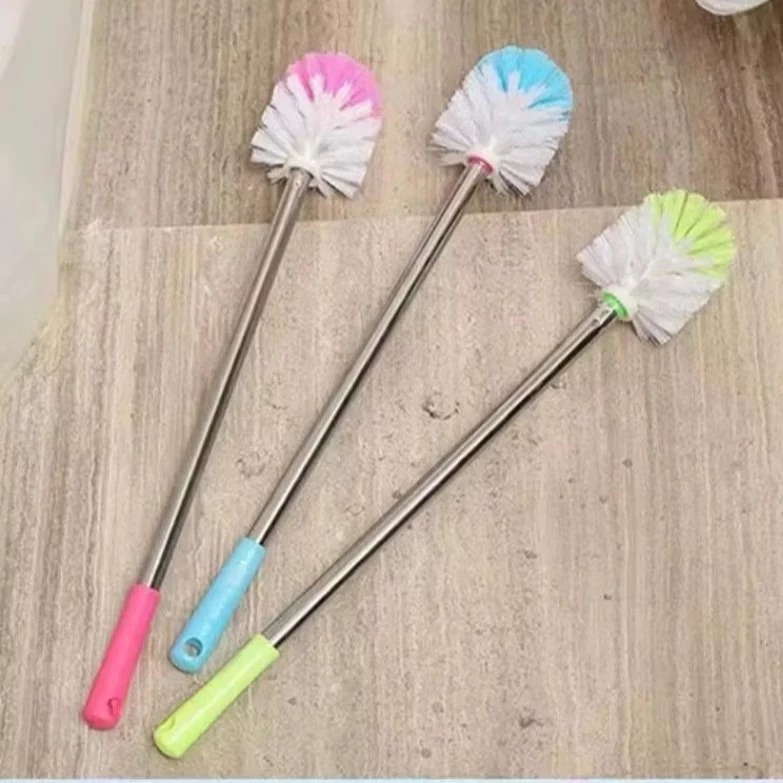 (32H) SIKAT TOILET GAGANG STAINLESS Sikat WC Closet Kloset Duduk Jongkok Model Bulat Sikat Cuci Kama