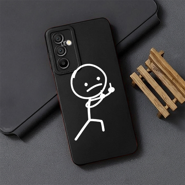 Casing For Samsung A15 Motif Stickman Silikon Ponsel Case Lucu Keren Termurah Kesing Handphone -SM19