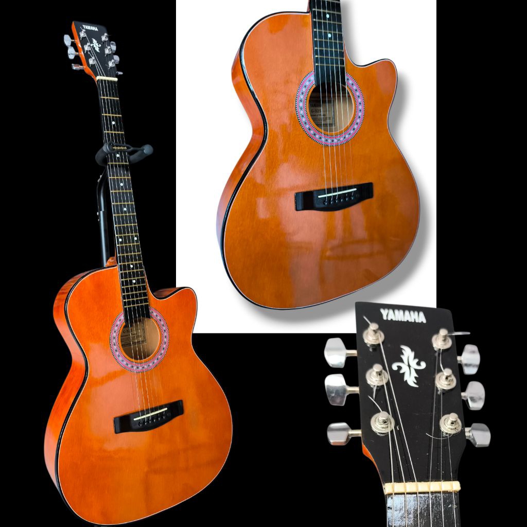 Gitar Akustik Yamaha tanam besi pemula Dlayer Crom