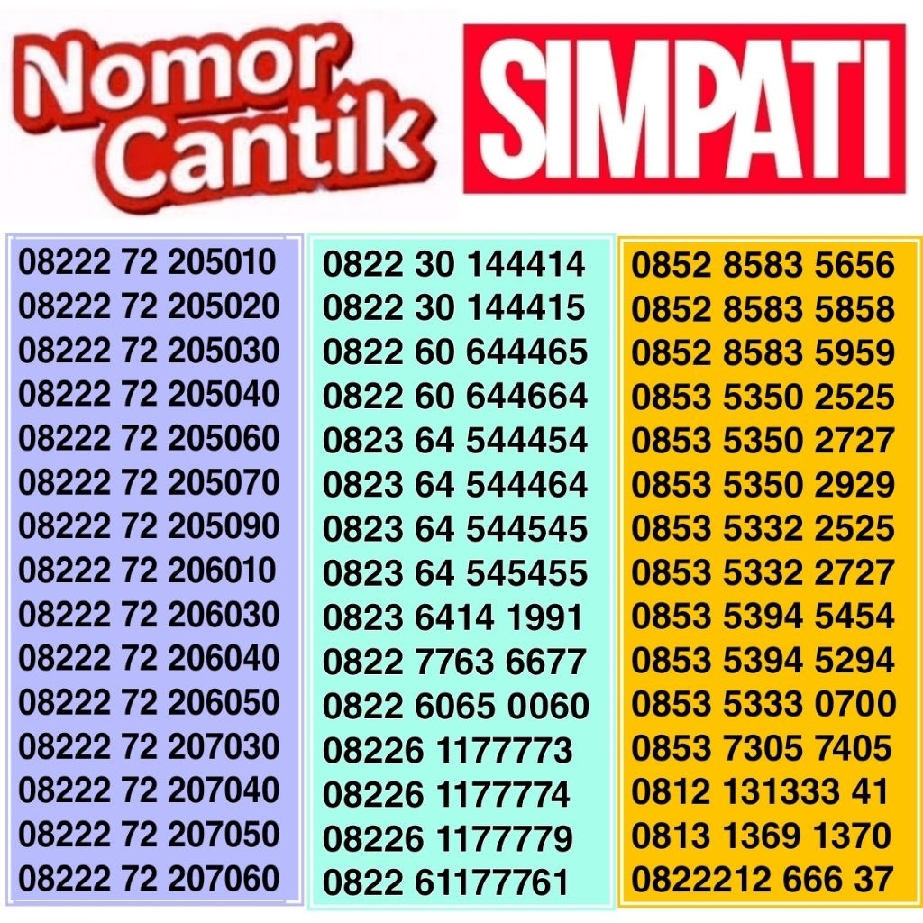 Nomor Cantik Telkomsel Kartu Perdana Nomer Hp Murah No Cantik SIMPATI MURAH