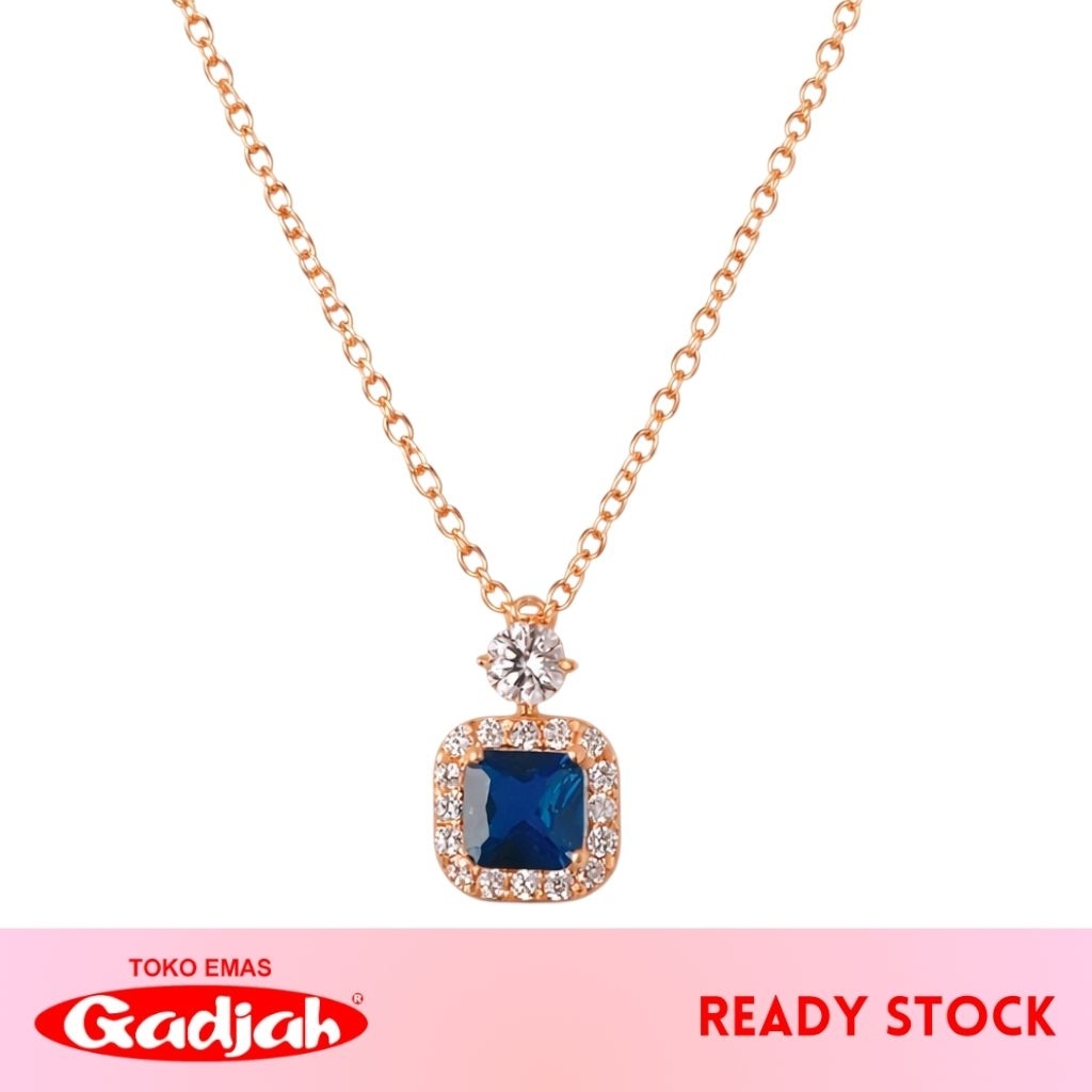 Kalung Emas New Fancy Solitaire Persegi Variasi Mata Tabur - Toko Emas Gadjah