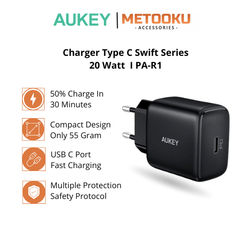 AUKEY Charger Port USB C 20W PA-R1-BK