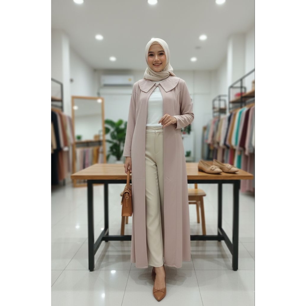 "Earth Tone" Longline Cardigan Outer