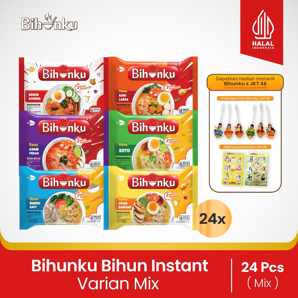 BUNDLING BIHUNKU X JKT48 MIX VARIAN 24 PCS GRATIS MERCHANDISE JKT48
