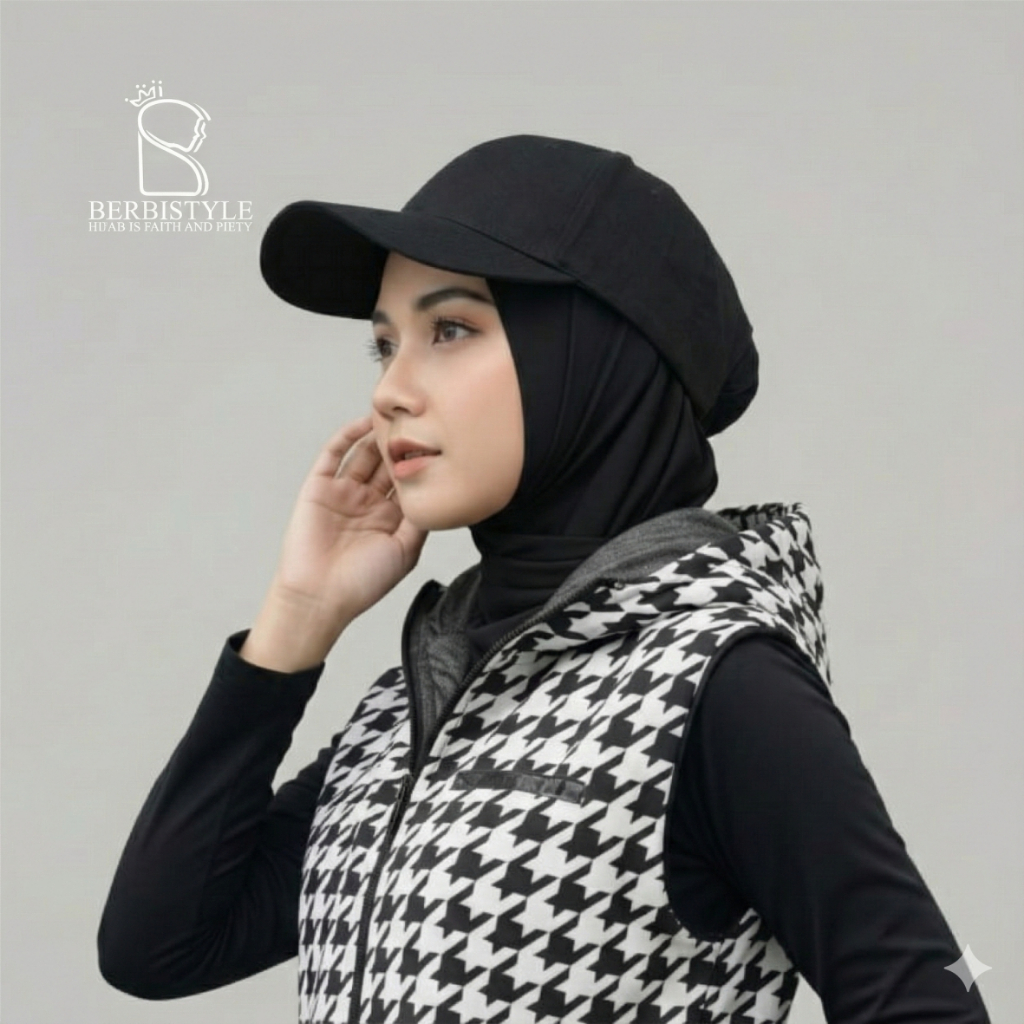 Topi Olahraga Wanita Sport Hijab Korea Style - Topi Wanita Ponytail
