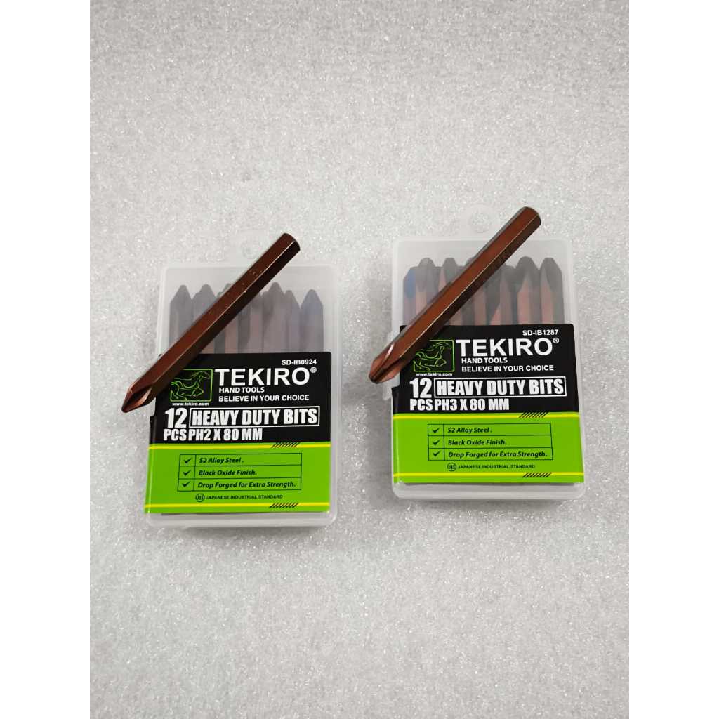 PER SET=12 PCS !!! MATA OBENG KETOK BUNGA SET 12 PCS TEKIRO PH2 DAN PH3 PANJANG 80 MM / HEAVY DUTY I