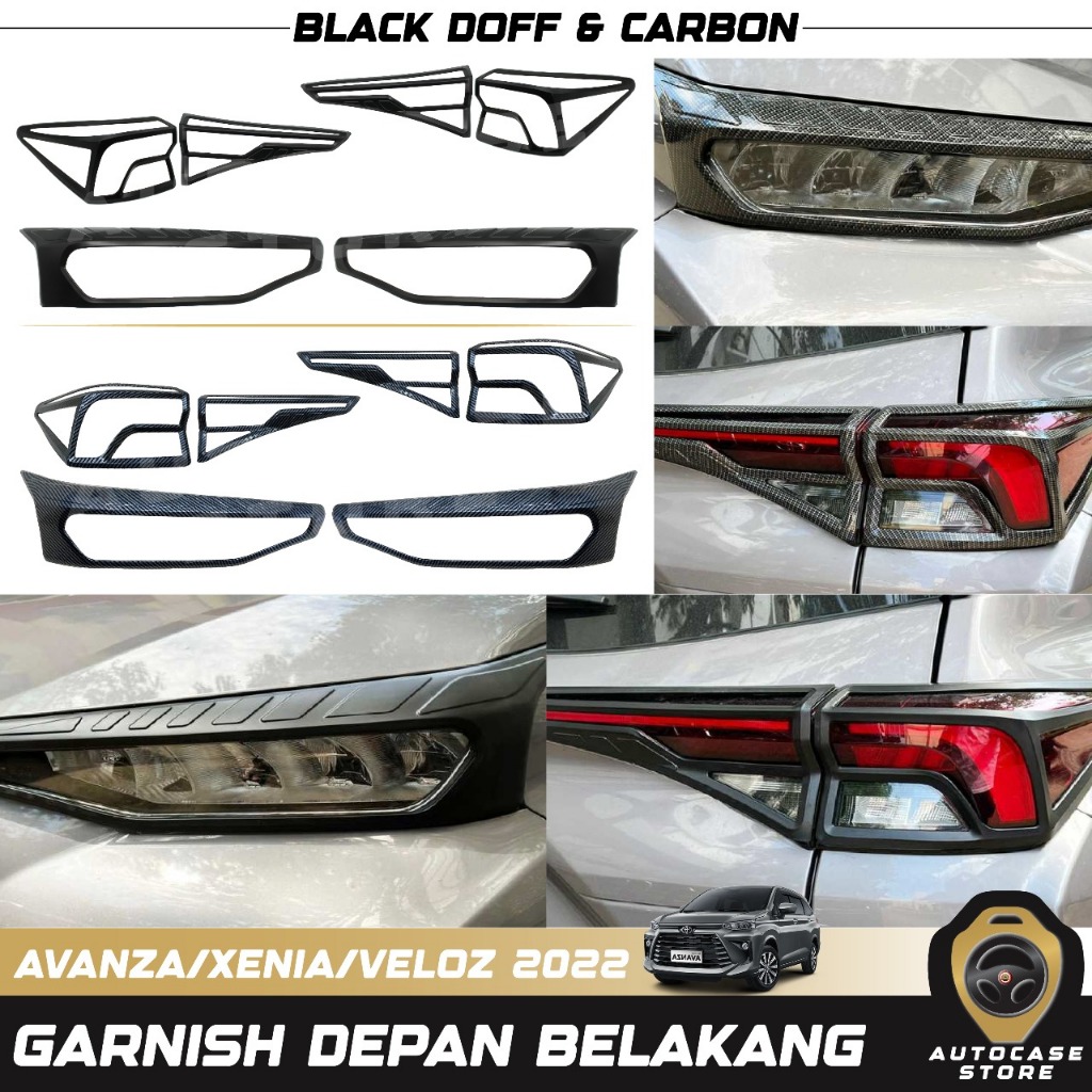 PAKET GARNISH DEPAN BELAKANG AVANZA XENIA VELOZ 2022 2023 2024 2025 UP PNP AKSESORIS MOBIL