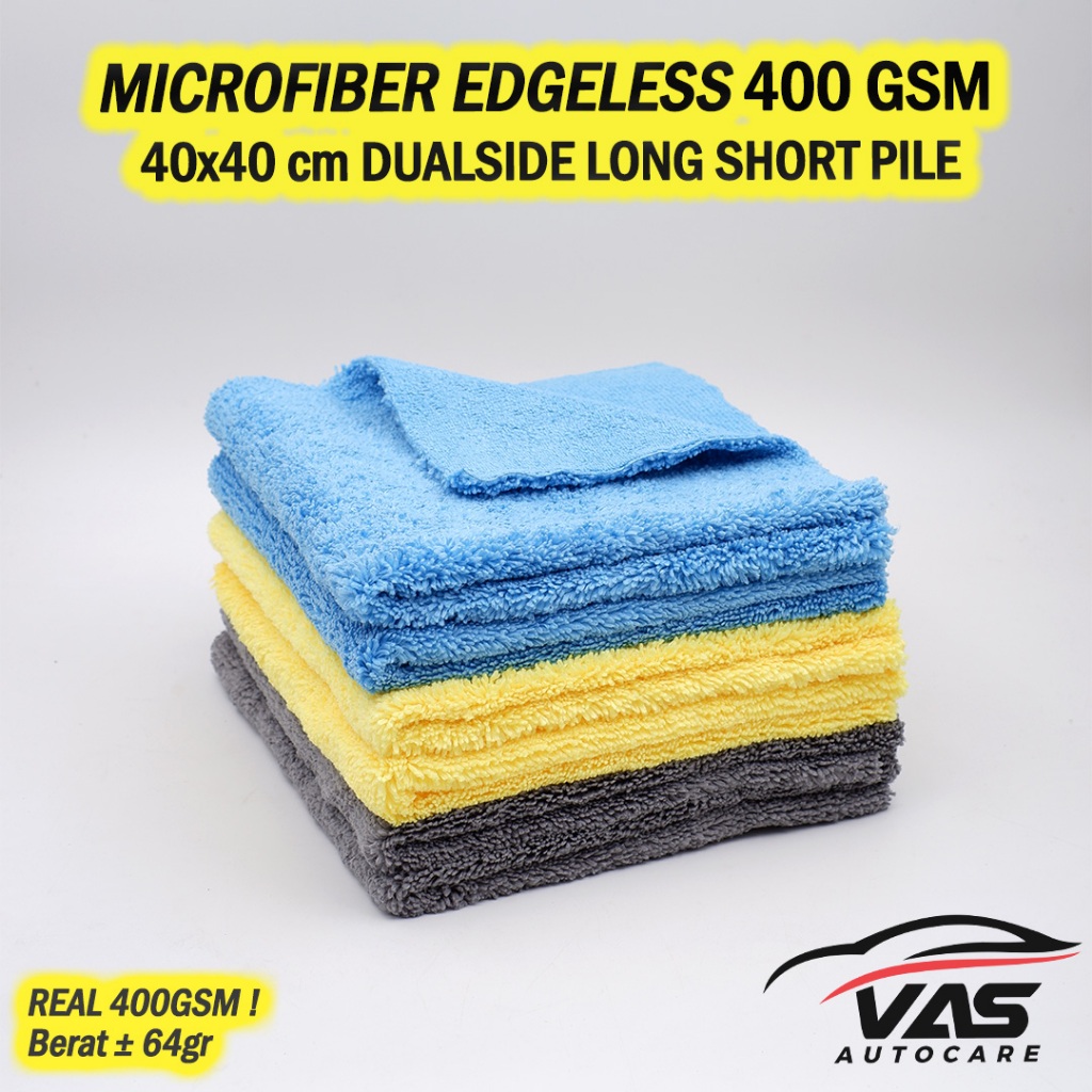 MICROFIBER EDGELESS 40 x 40 cm 400 GSM 400GSM PREMIUM QUALITY  40X40 LEMBUT 64g