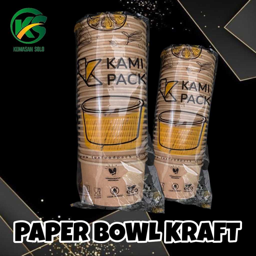 PAPER BOWL MANGKOK KERTAS KRAFT / COKLAT RICE BOWL 800ml tanpa tutup