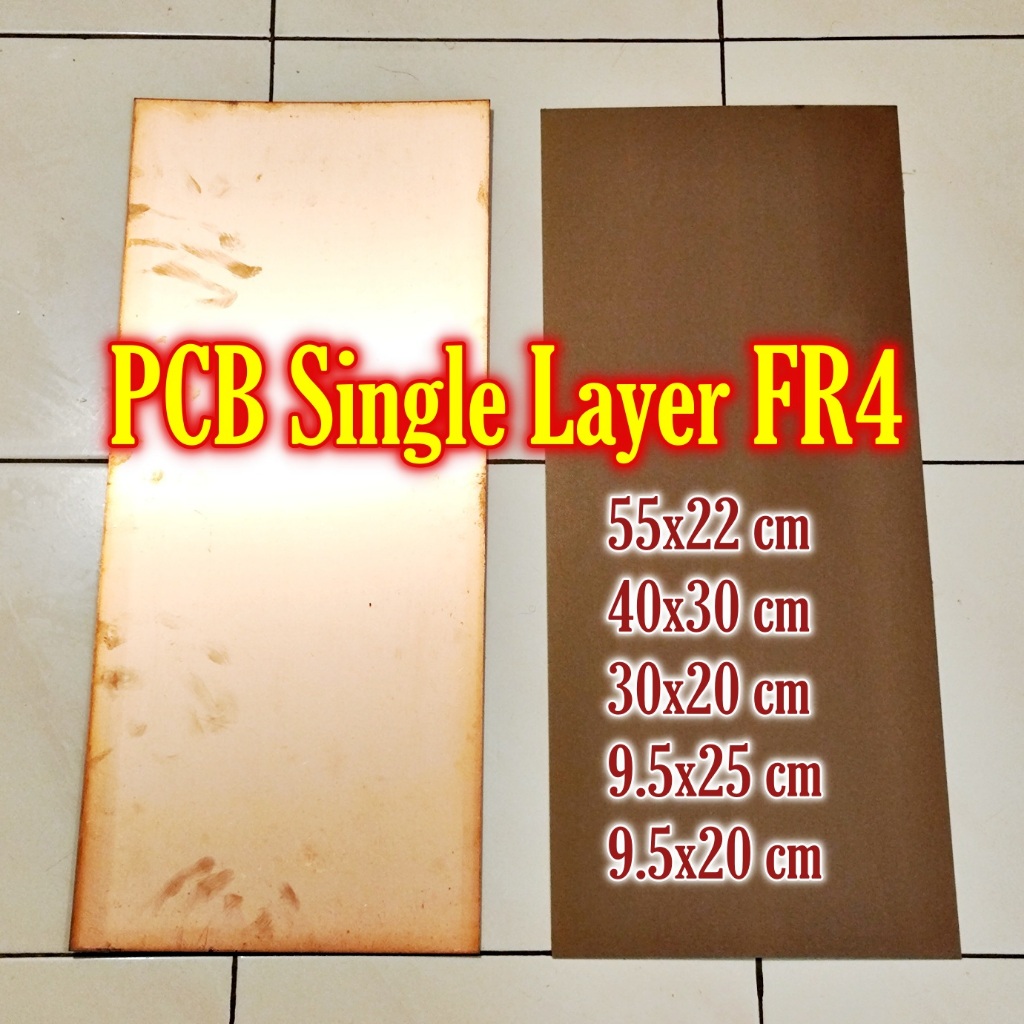 PCB Polos Fiber Single Layer 55x22 40x30 30x20 9.5x25 9.5x20 FR4 tebal 1.6 mm