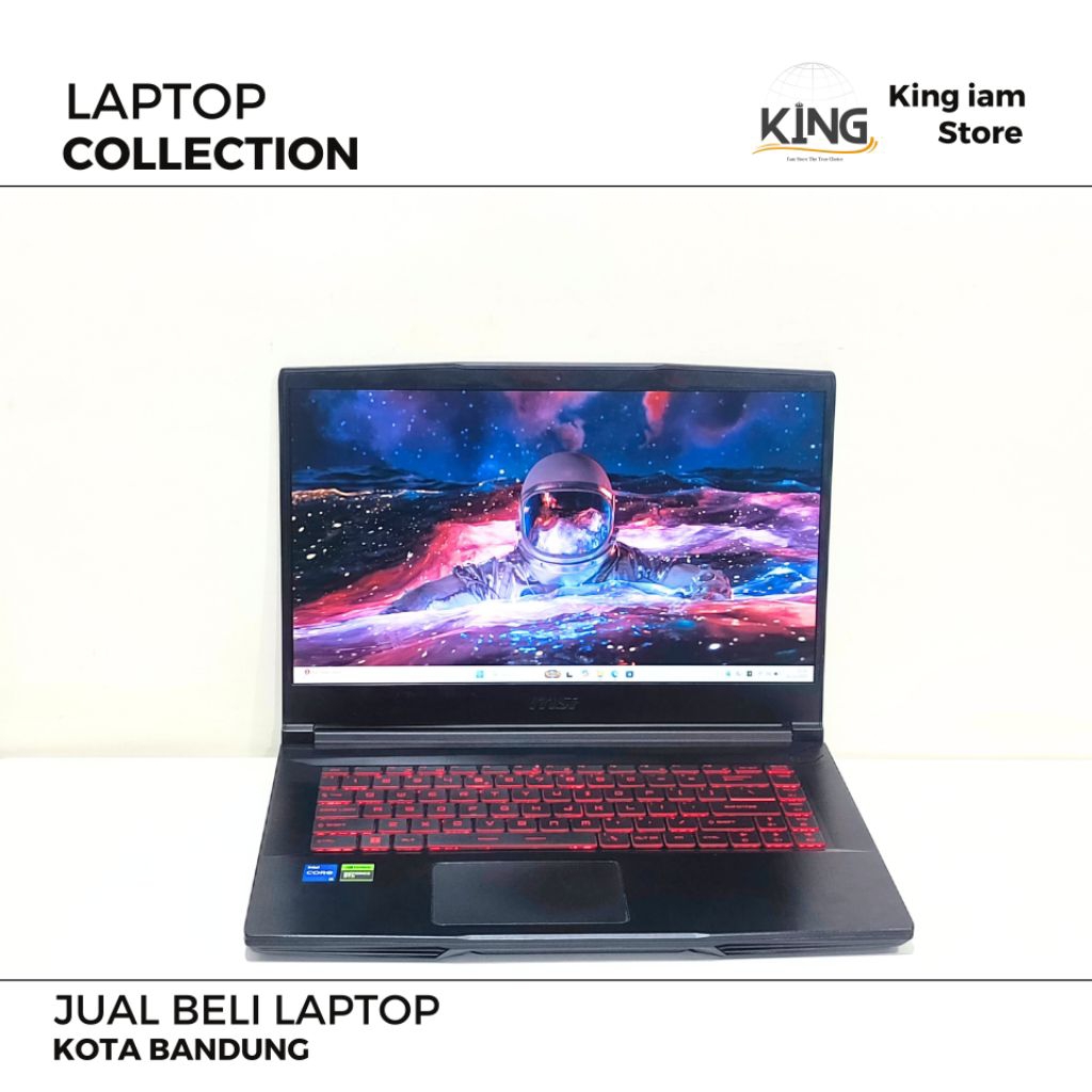 MSI GF63 THIN 11SC INTEL i5 NVIDIA GTX 1650 MAX Q DESIGN RAM 16GB SSD 512GB LAYAR 144Hz