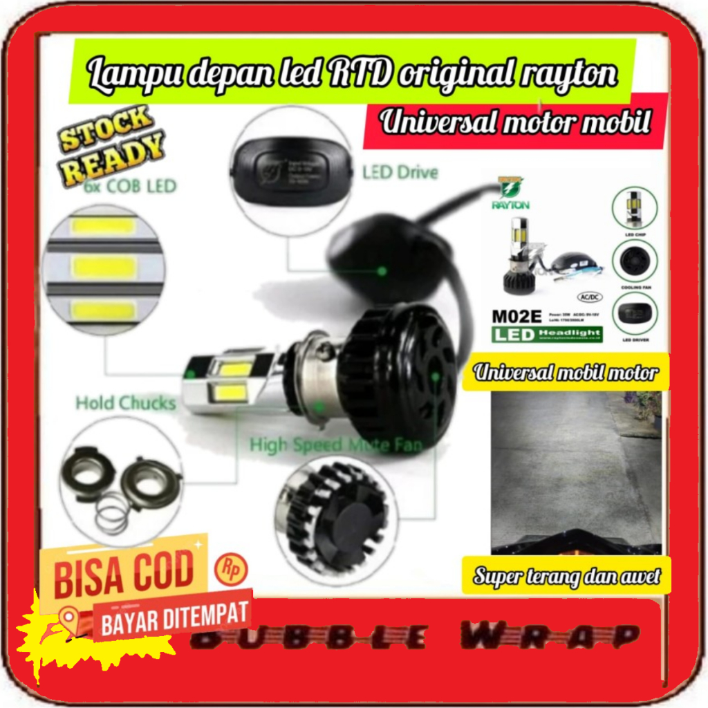 Lampu Utama Headlamp LED 6 SISI motor beat jupiter z vario new scoopy Lampu depan LED RTD Original R