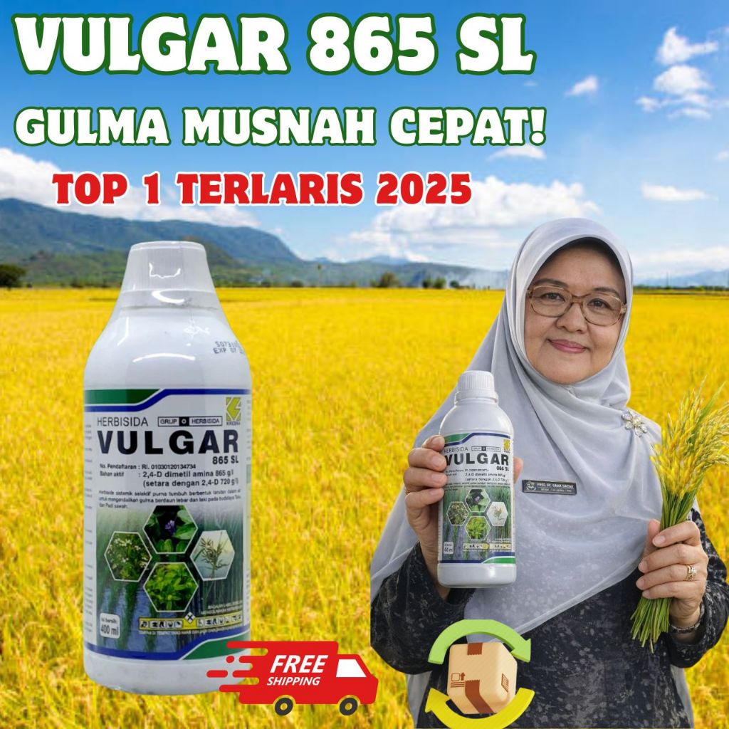 Racun Rumput Obat Rumput Paling Ampuh, VULGAR Herbisida 400 ml, Pestisida Nabati Untuk Padi, Herbisi