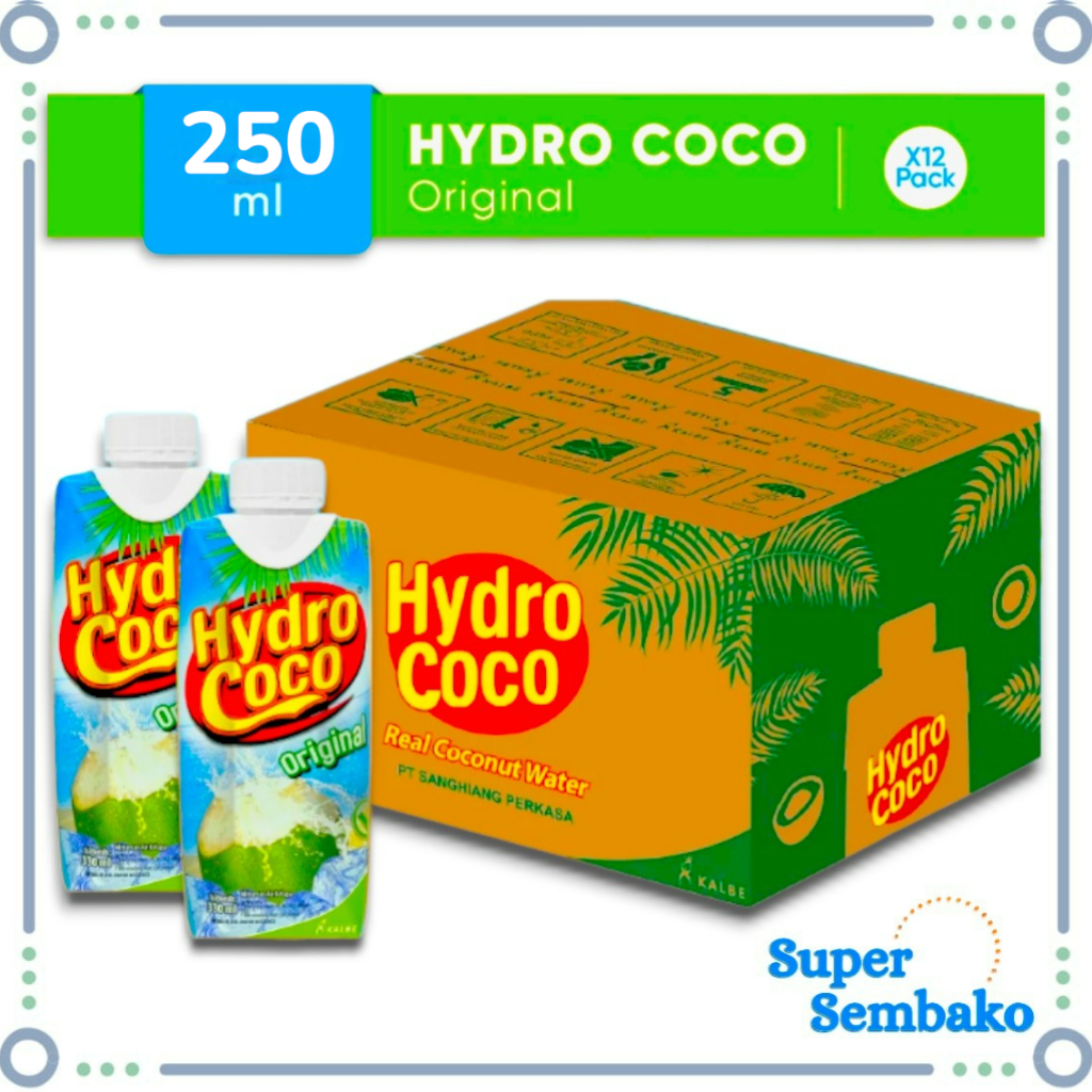 MINUMAN HYDROCOCO / HYDRO COCO AIR KELAPA MURNI 250ml 1 DUS KARTON ISI 24 KOTAK PCS INSTANT MAKASSAR