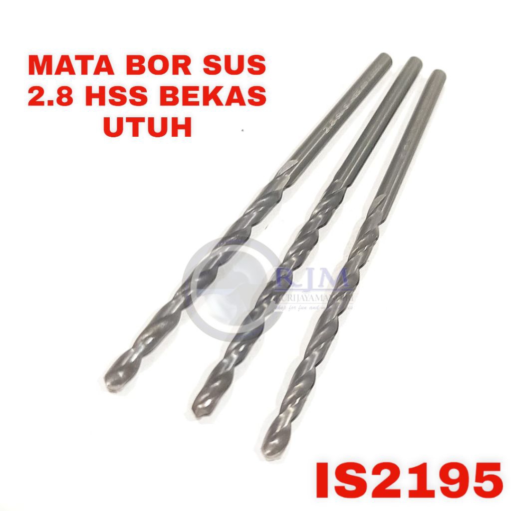 1pcs mata bor besi 2.8mm HSS SUS bekas utuh bukan mata bor nachi carbide bukan mata bor besi 8.6mm n