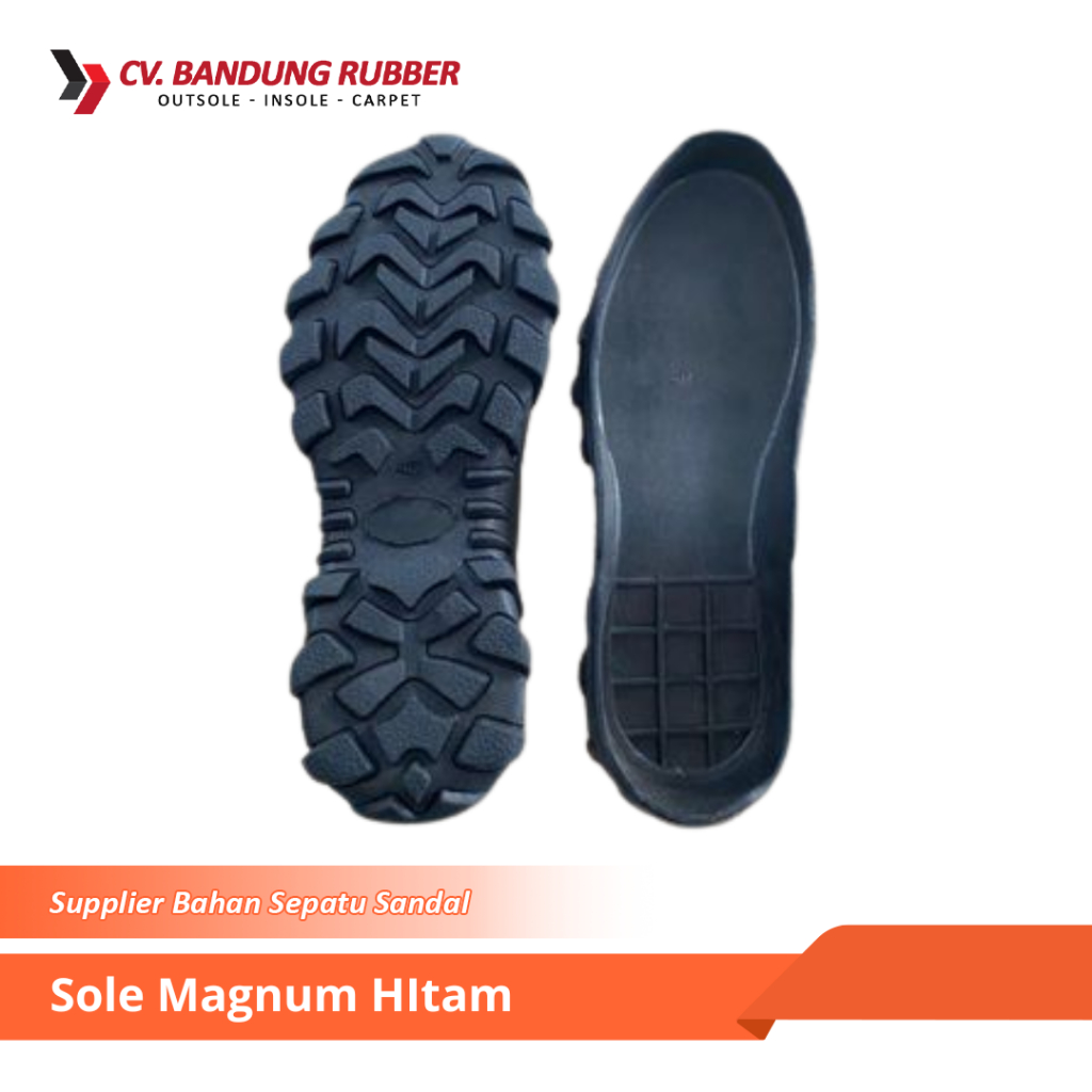 Outsole Karet Magnum HItam Untuk Sepatu Safety Pria Sol Sepatu Dinas Setelan Sepatu Kerja PDL TNI PO