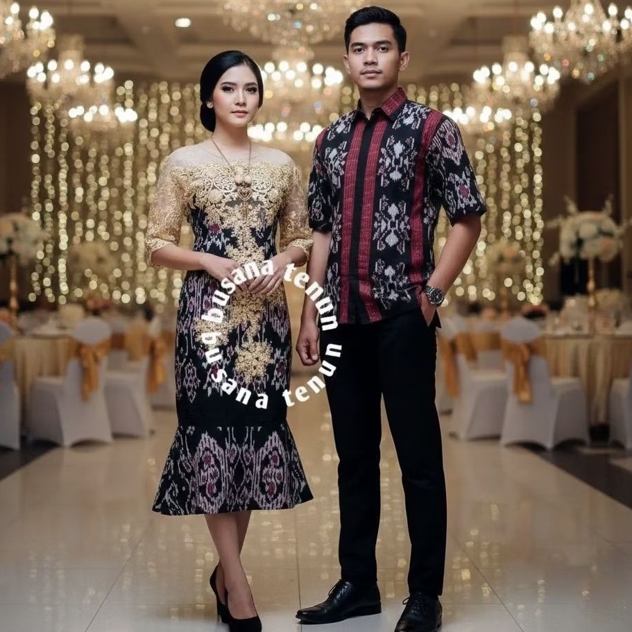COUPLE TENUN NTT KEMEJA TENUN DAN DRES TENUN