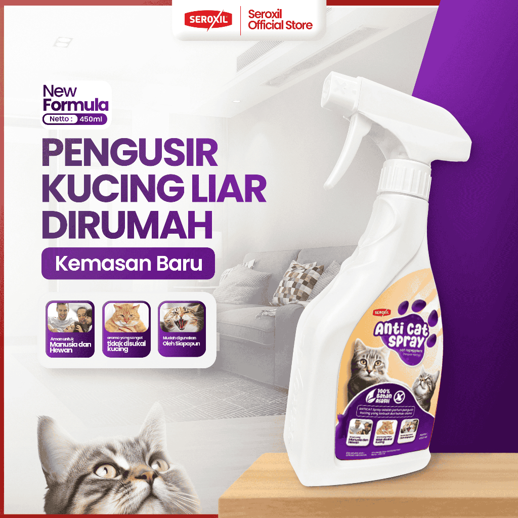 Parfum Pengusir Kucing BAB PUP Sembarangan Ampuh  Pengusir Kucing Liar 450ML (Seroxil)