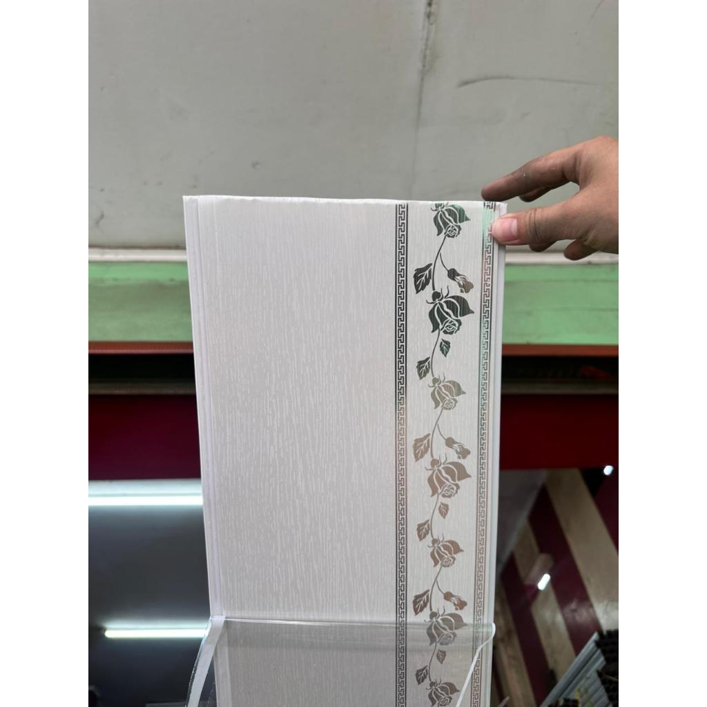 PLAFON PVC NR 06 PUTIH MOTIF BUNGA GLOSS TEBAL TERLARIS TDP