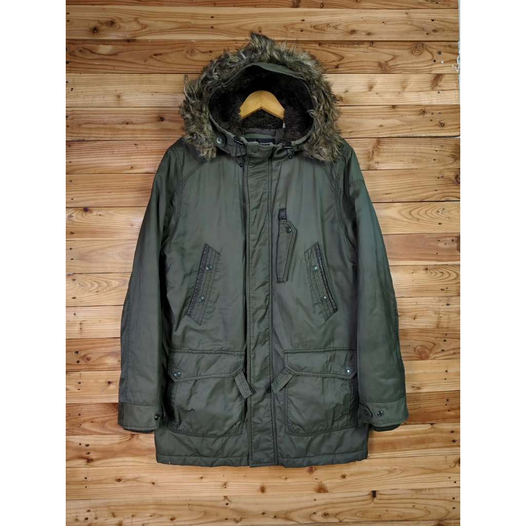 SCHOTT NYC USA DENVER WAXED N3B PARKA MILITARY JACKET SIZE L to XL