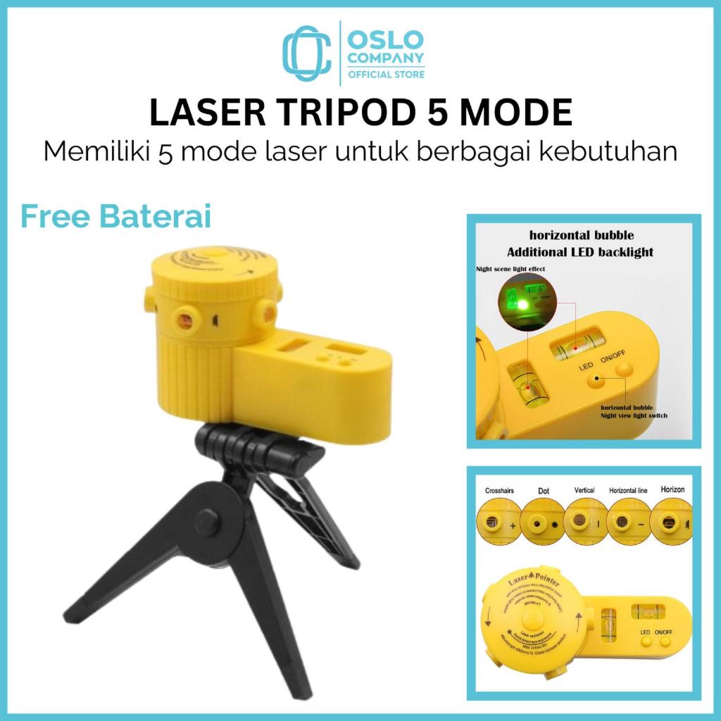 OSLO COMPANY - Laser Tripod 5 Mode Laser Leveler Siku Waterpass Untuk Pasang Keramik Atap Plafon dll