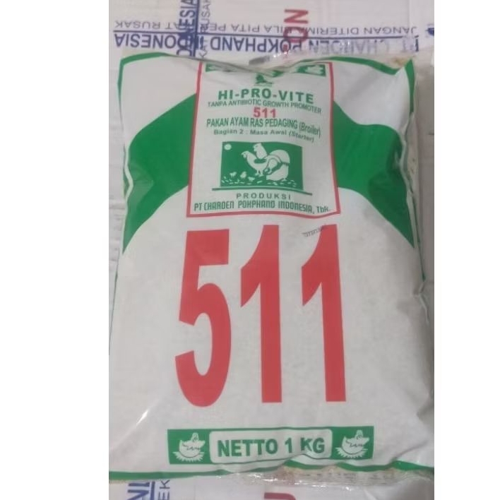 Konsentrat 511 1kg Pakan Ayam Voer 511 Hi-Pro-Vite Pokphand Mendukung Pertumbuhan Ayam Optimal