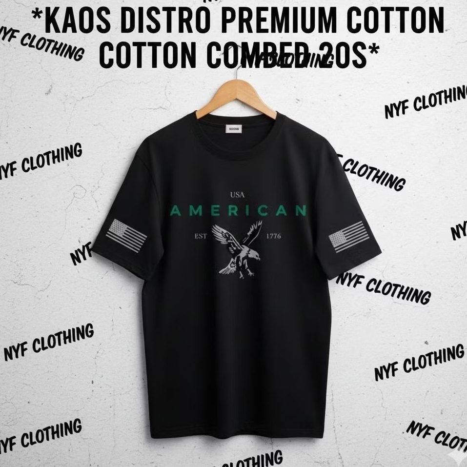 AS - KAOS PRIA DISTRO ORIGINAL COTTON COMBED 24S TEBAL AMERICAN EAGLE / KAOS COWOK PREMIUM / BAJU KA