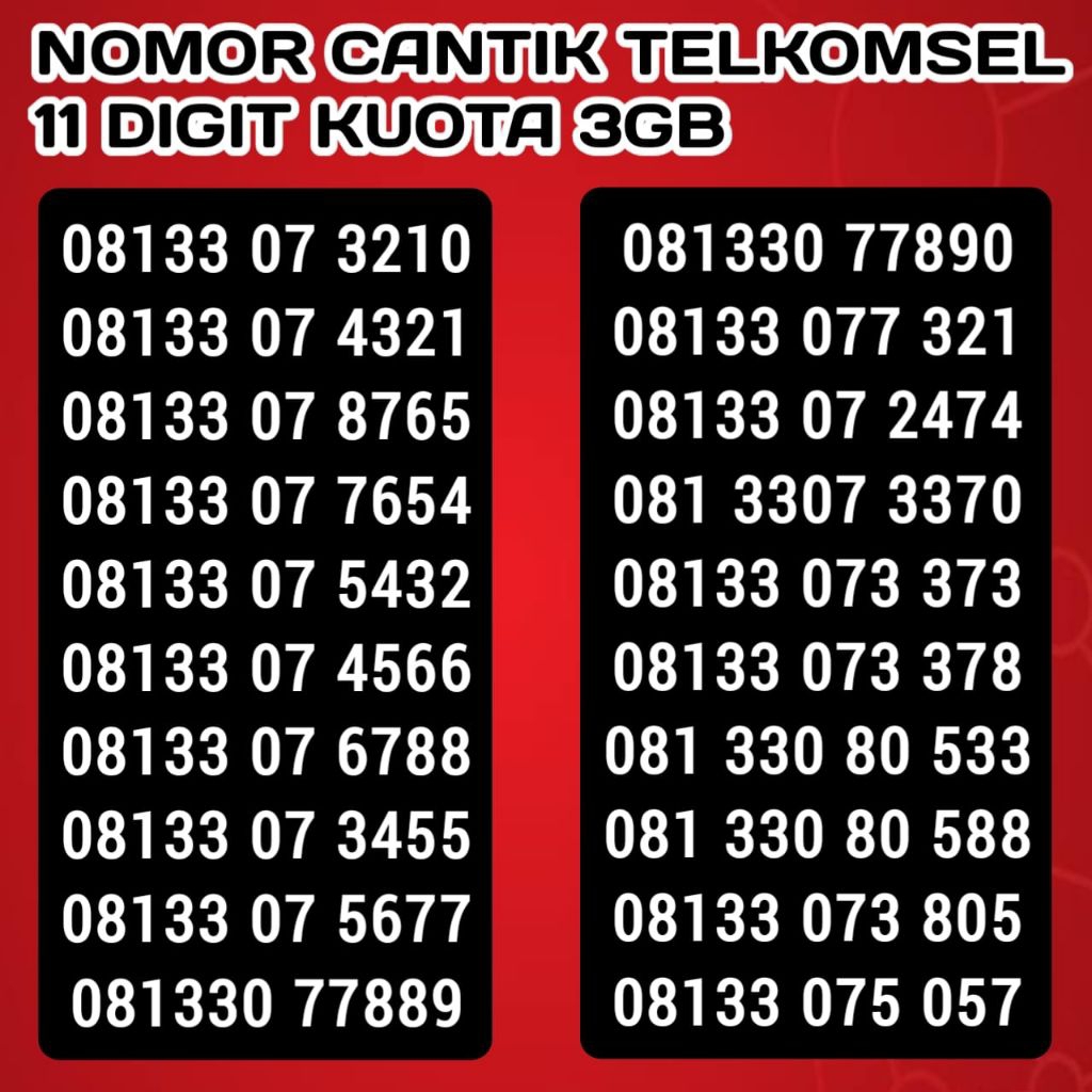 KARTU PERDANA NOMOR CANTIK SIMPATI 11 DIGIT