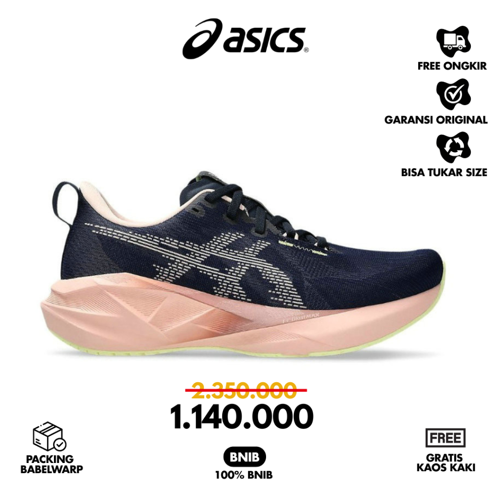 Sepatu Running Wanita Novablast 5 – Midnight Breeze Navy Peach