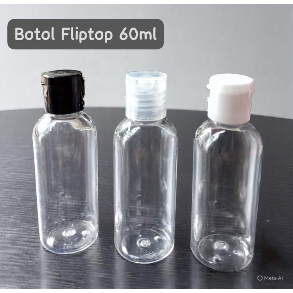 (Bisa Beli Satuan) BOTOL FLIPTOP 60ml - botol kecil untuk refil lotion sabun shampo - travel pack