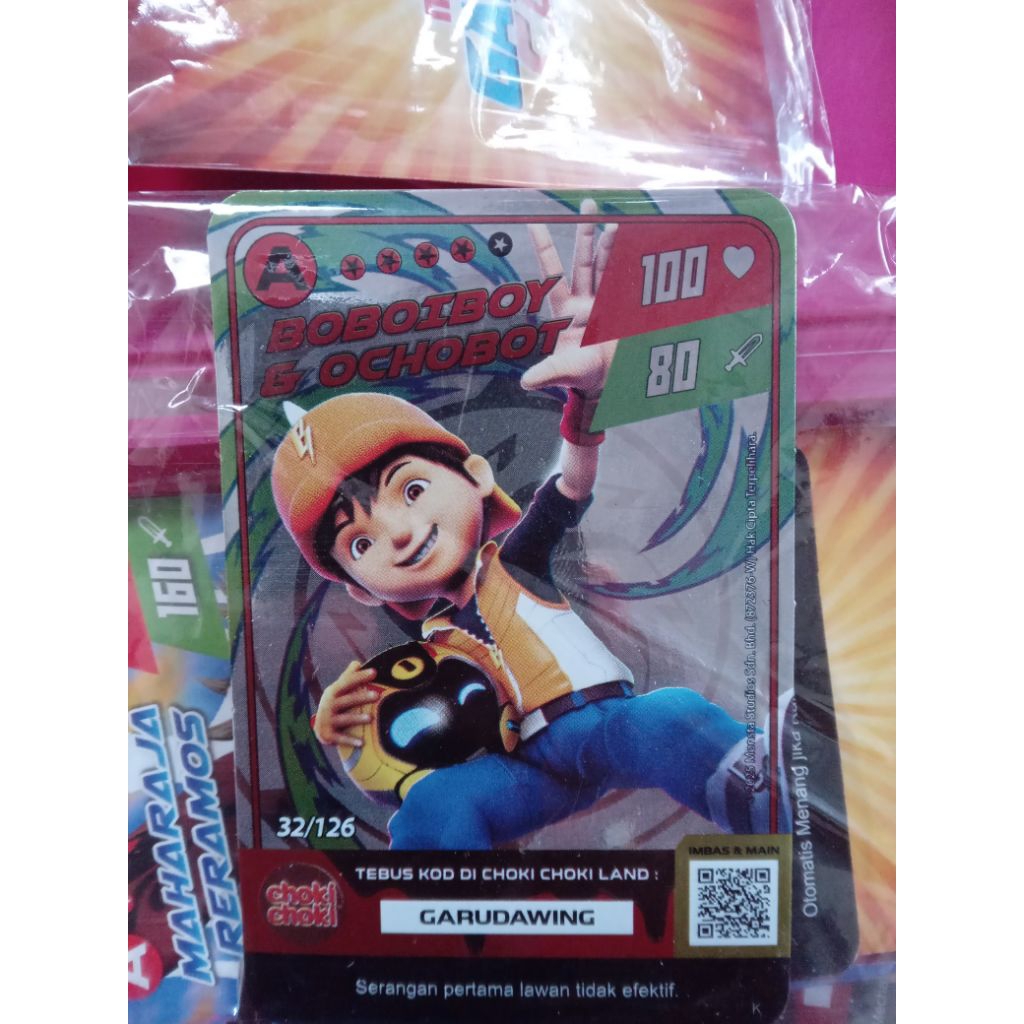kartu foil choki choki boboiboy & ochobot