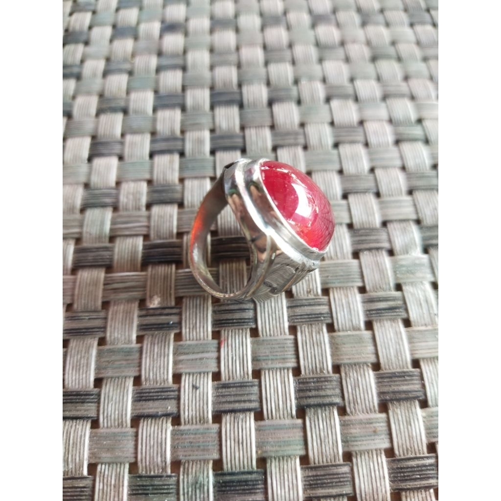 Cincin akik merah siem jumbo kwalitas premium