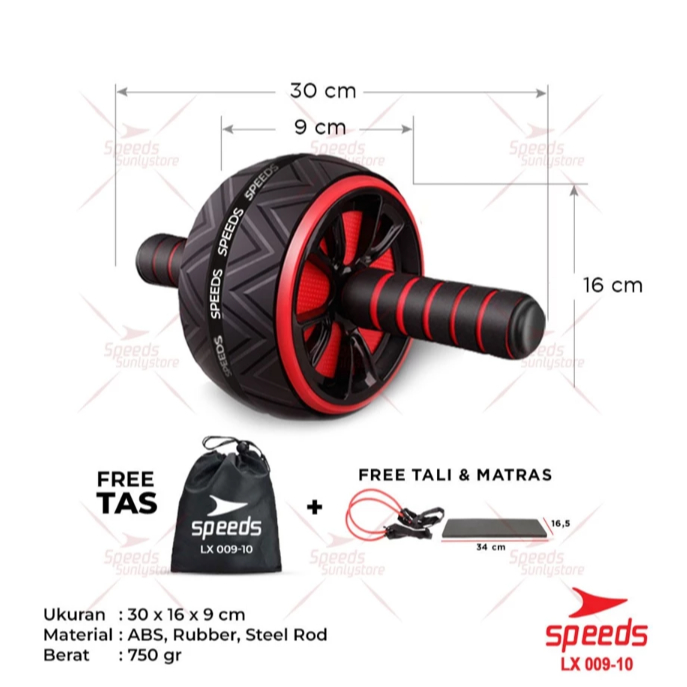 AB Wheel / AB Roller / Double Wheel / Alat Gym Speeds