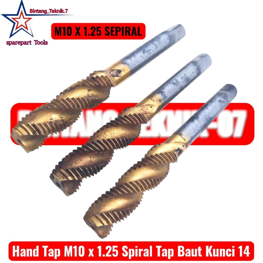 Hand Tap M10 x 1.25 Spiral Tap Baut Kunci 14 Bukan OSG Yamawa