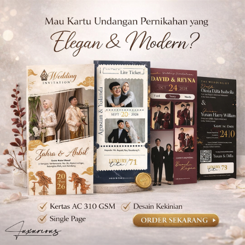 Undangan Pernikahan Simple Murah Softcover Tebal | Undangan Nikah Luxury Lite Elegan Custom Nama