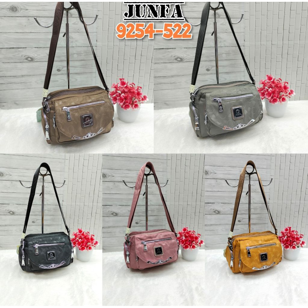 Tas selempang wanita junfa mini bahan parasut 9254-522 kualitas original