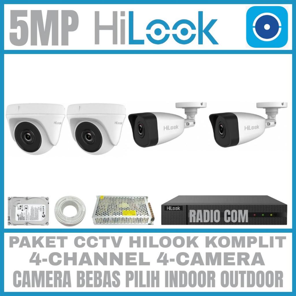PAKET CCTV HILOOK 5MP 4 CHANNEL 4 CAMERA TURBO HD KAMERA CCTV