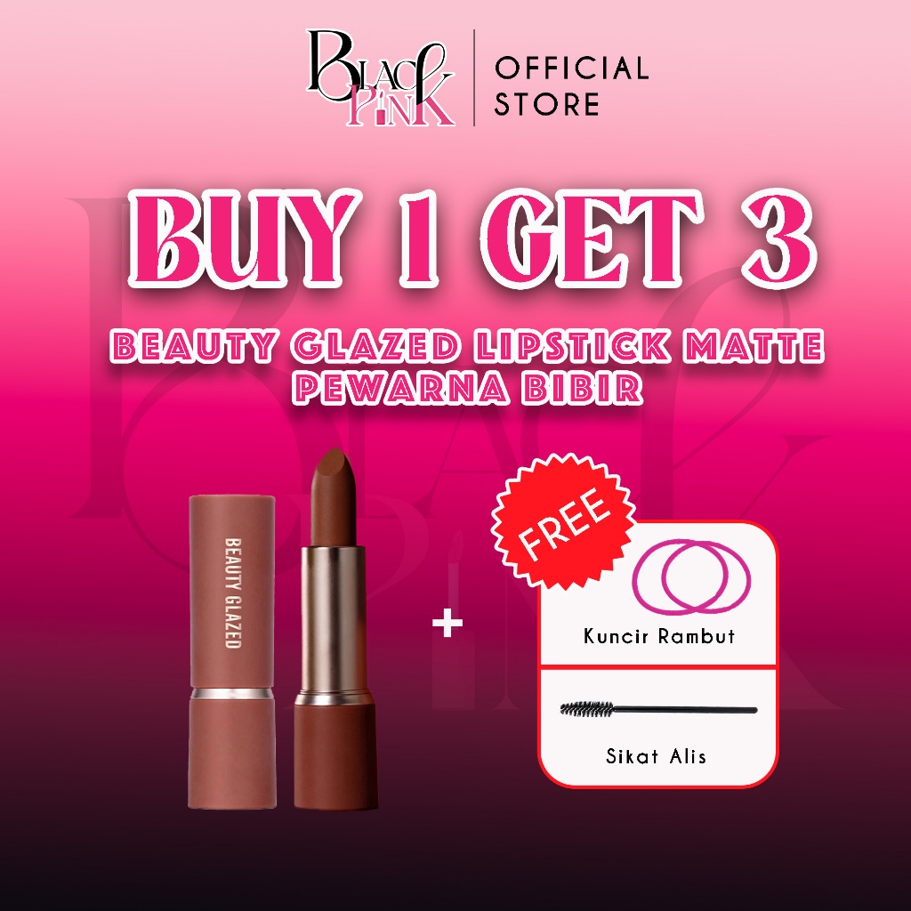 Beauty Glazed Lipstick Matte Pewarna Bibir  B210 Lip Cream Lip Velvet Pigmented Lipstik Satin Lipsti