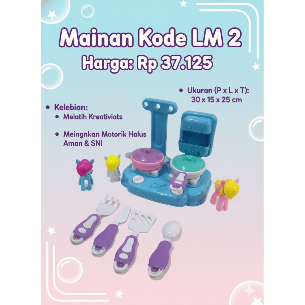 Mainan Masak Masak Kitchen Set LM 2 dengan Alat Dapur Lucu dan Menarik Aman untuk Anak Belajar Fungs