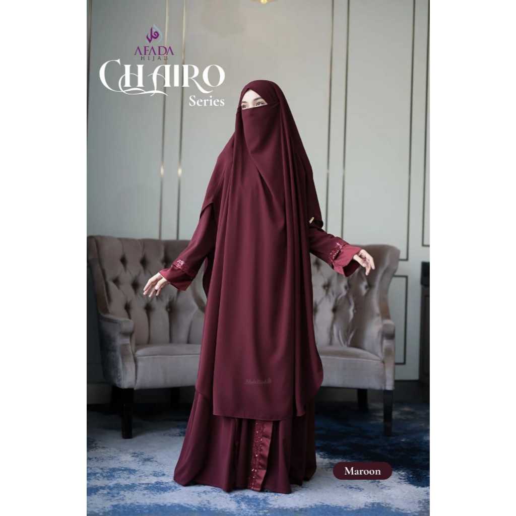NEW GAMIS ABAYA SYARI DEWASA SARIMBIT CHAIRO SERIES BY AFADA HIJAB (SET FRENCH KHIMAR DAN KHIMAR SOF