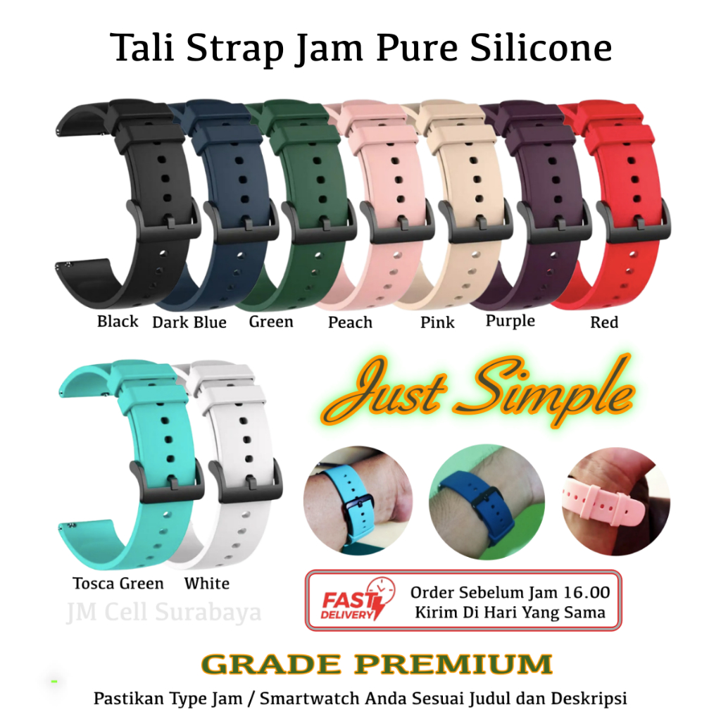 Strap Tali Jam Tangan Omega X Swatch Bioceramic Moonswatch 42mm - Silikon Pure Polos Simple 20mm P20