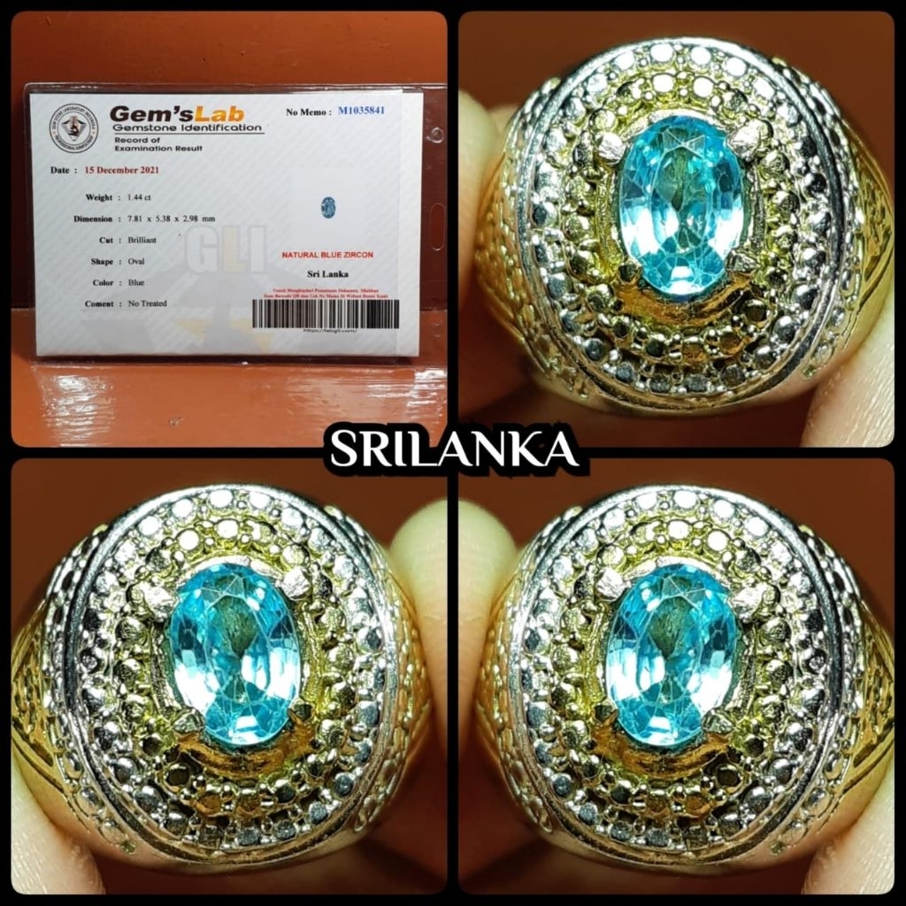natural batu zircon blue asli Srilanka ceylon