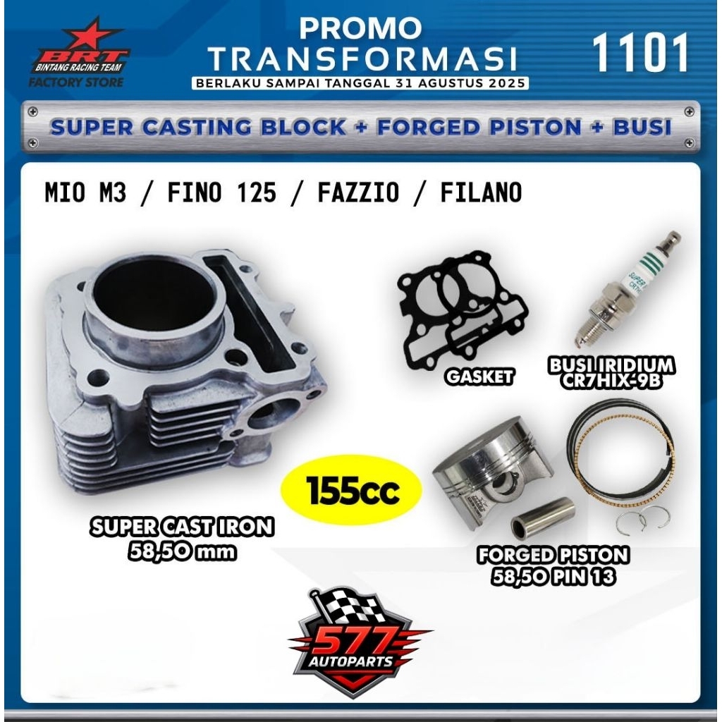 Paket BRT Bore Up Mio M3, Mio Z 125, Fino, Fazzio, Filano