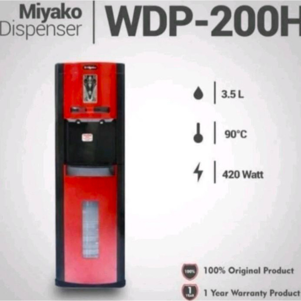 DISPENSER MIYAKO WDP 200 GALON BAWAH - MIYAKO DISPENSER GALON BAWAH - DISPENSER MIYAKO HOT AND NORMA