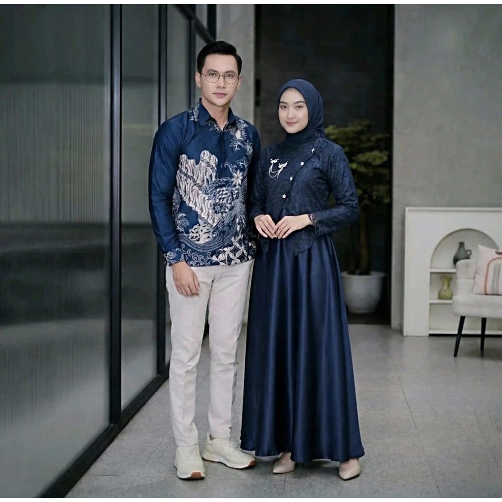 Viona batik | Sahara |Gamis Lebaran 2026 Model Gamis Terbaru Sarimbit | Gamis Brokat Couple Remaja K