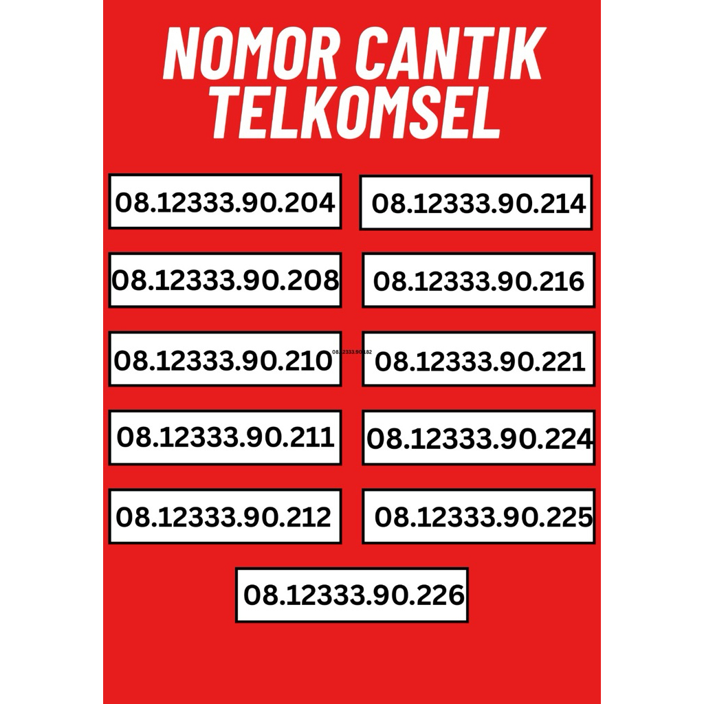 NOMOR CANTIK TELKOMSEL SERI URUT